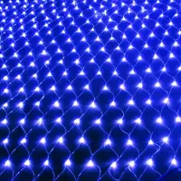 Rosikey 3X2M 200 LED Lichterkette Netz Lichternetz Blau Dauerlichtmodus Lichtervorhang Innen Party Balkon Deko Weihnachtsbeleuchtung