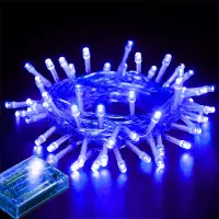 Rosikey 1M 10 LED Lichterkette Batteriebetrieben Batterie Blau Innen Weihnachtslichterkette Weihnachtsbeleuchtung Schlafzimmer Party Hochzeit Deko