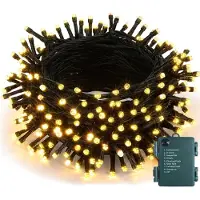Rosikey 20M 200 LED Weihnachtsbaum Lichterkette batterie Timer mit 8 Leuchtmodi Speicherfunktion Weihnachtsgirlanden Lichter Innen Party Garten Deko Warmweiß