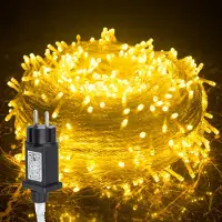 Izrielar LED Lichterkette 30M 300LEDs mit 8 Modi für Innen Weihnachten Party Garten Bedienung Funkelnder Sterneffekt Deko Transparent Kabel Warmweiß