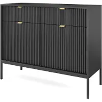 AX Living Kommode mit Schublade Eternas KS104 104cm Modern in Schwarz