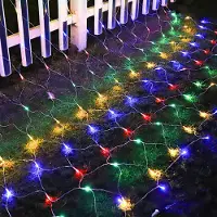 Peviasot LED Lichternetz 4.5x1.6M Bunt Lichterkette Weihnachtsbeleuchtung Lichtervorhang Innen Deko 8 Modi 300 LEDs