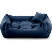 POOM Hundebett NEO – Bequeme Hundeliege aus strapazierfähigem Stoff, langlebiges Hundekissen in hoher Qualität (S - 65x55, Dunkelblau)