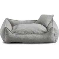 POOM Hundebett Grosse Hunde Bear - Hundekissen Waschbar - Inklusive kleines Kissen - Farb- und Größenwahl (S - 65x55, Grau)