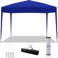 Fiqops Faziango Faltpavillon 3x3 m wasserdicht, Pavillon faltbar mit Tasche, stabiles Gartenzelt & Partyzelt für Garten, Camping, Strand & Outdoor, Blau