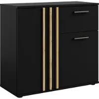 AX Living Kommode mit Schublade Turell 2T1S – 80 cm Schwarz