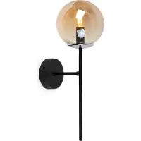 Light11 HOME Wandleuchte Siena Schwarz-Chrom 1-flammig Glas Honig E14