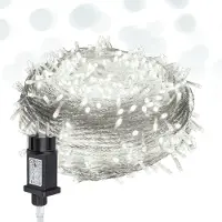Izrielar LED Lichterkette 10M 100LEDs mit 8 Modi für Innen Weihnachten Party Garten Bedienung Funkelnder Sterneffekt Deko Kaltweiß