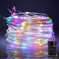 ROSNEK 50m 400 LED Lichterkette 8 Lichtmodi Wasserdicht Innen Party Garten Deko Weihnachtsbeleuchtung, Bunt