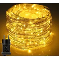 ROSNEK 50M 400 LED Lichterkette 8 Lichtmodi Wasserdicht Innen Party Garten Lichterketten Weihnachtslicht, Warmweiß