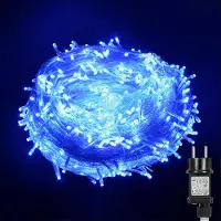 ROSNEK 100m 800 LED Lichterkette 8 Lichtmodi Wasserdicht Lichterketten Innen Garten Party Weihnachten Halloween Hochzeit Deko, Blau