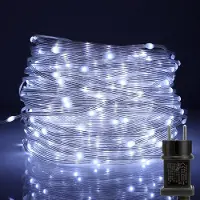 ROSNEK 10m 100 LED Lichterkette 8 Lichtmodi Wasserdicht Innen Party Garten Deko Weihnachtsbeleuchtung, Weiß