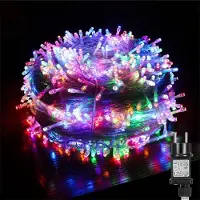 ROSNEK 20m 200 LED Lichterkette 8 Lichtmodi Wasserdicht Lichterketten Innen Garten Party Weihnachten Halloween Hochzeit Deko, Bunt