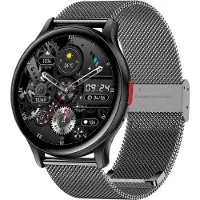Douself SENBONO MAX11 Smartwatch, 1,43-Zoll-AMOLED-Voll-Touchscreen | IP68 wasserdicht | BT5.0 | Gesundheitsüberwachung | Mehrere Sportmodi, Mesh-Stahlband, schwarz