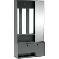 AX Living Schuhschrank mit Garderobe Tokessa mit Spiegel Stone Green