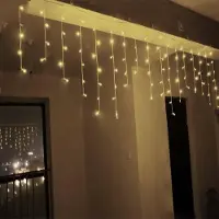 Rosikey 5M 216 LED warmweiß Weihnachtslichterkette Lichterkette Eisregen Eiszapfen Deko