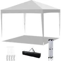 Izrielar Faltpavillon 3x3 m wasserdicht, Pavillon faltbar mit Tasche, stabiles Gartenzelt & Partyzelt für Garten, Camping, Strand & Outdoor, Weiß