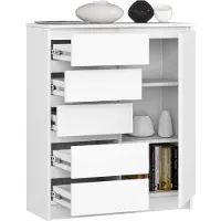 BDW - Kommode 5 Schubladen, Wohnzimmer, Flur 80x97x35, Weiss