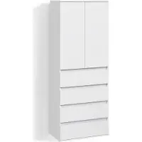 Livinity Kleiderschrank Garda Weiß mit 4 Schubladen, Model 58736