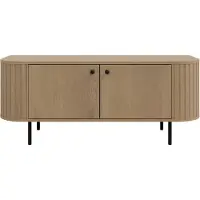 AX Living TV-Schrank Halay Eiche Cremona, 2 Türen Moderne Rillenstruktur 123 cm, mit runden Kanten