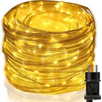 Rosikey 100M Led Lichterkette Strom, Wasserdicht 8 Modi PVC Lichtschlauch Garten Balkon Party Deko, Warmweiß