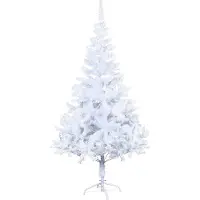 LZQ Künstlicher Weihnachtsbaum 240cm weiß Christbaum , Tannenbaum aus Fichte Dekoration, inkl. Metall Christbaum Ständer, Weihnachtsdeko