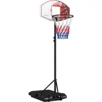 SPORTNOW HOMCOM Basketballkorb Outdoor mit Ständer, 179-209 cm höhenverstellbar, Schwarz