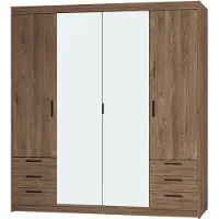 AX Living Kleiderschrank mit Spiegel Eiche Lefkas Storicos 4T6S 176,3