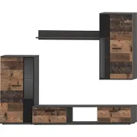 AX Living Hochwertige Wohnwand Formilo - 240 cm Matera & Oldstyle