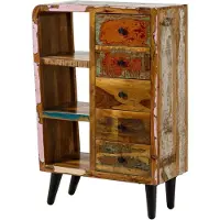 MASSIVMOEBEL24.DE MASSIVMOEBEL24 Kommode Altholz 79x40x116 mehrfarbig lackiert SIXTIES #105