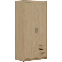 AX Living Storicos 2T3S Kleiderschrank Geölte Eiche mit schubladen 89,7 cm