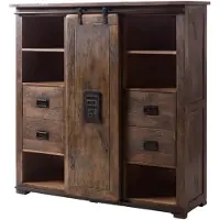 MASSIVMOEBEL24.DE MASSIVMOEBEL24 Highboard Mango 142x45x147 braun lackiert RAILWAY #462