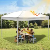Aopunly Faltpavillon Pavillon, Wasserdich Festzelt, Partyzelte mit UV-Schutz, Gartenzelt für Garten Terrasse Feier Party, Faltpavillon 3x3m ohn Seiten weiß