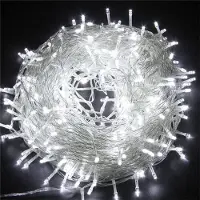 Jayseuw 100M 500 LED Lichterkette 8 Lichtmodi Party Garten Strom Beleuchtung Innen Weihnachten Hochzeit Deko Kaltweiß