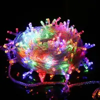 Rosikey 10M 100LEDs 8 Modi Lichterkette Strom LED Weihnachten Lichterkette Transparente Kabel Zimmer Deko Licht Party Garten Weihnachtsbaum Beleuchtung, Bunt