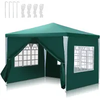 Fiqops Faziango 3 x 3 m Garten Pavillon tragbares wasserdichtes Zelt Partyzelt mit Spiralschläuchen, Grün