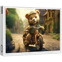 Raxxa Premium-Puzzle "Teddy erkundet das Dorf", 1000 Teile