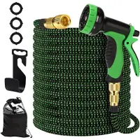 Supfine Flexibler Gartenschlauch dehnbarer flexiSchlauch mit 10 Funktion 15m mit 3-Fach Latexkern