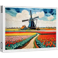 Raxxa Premium-Puzzle "Historic Windmill in Blooming Countryside", 1000 Teile