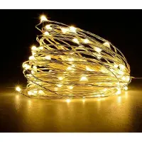 Rosikey 5M 50LED Lichterkette Warmweiß Kupferkabel Batteriebetrieben Party Garten Innen Weihnachten Deko