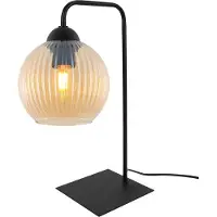 Light11 HOME Tischleuchte Riffle Schwarz 1-flammig Glas Honig Kugel E27
