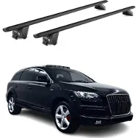 Aurilis Dachträger Grundtäger für Audi Q7 2005-2015 100kg Aluminium Schwarz 2 tlg ABE