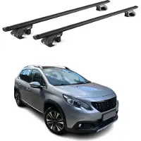 Aurilis Dachträger Gepäckträger für Peugeot 2008 2013-2019 Alu Schwarz 2 tlg ABE