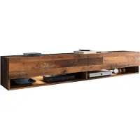 MINIO go for it , TV-Lowboard "ANNE", TV-Schrank, 180cm, stehend, hängend, mit LED-Beleuchtung, Oldwood Eiche Farbe