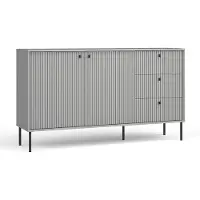 AX Living Kommode Modern Irelis 156 cm Grau Schwarz Griffe