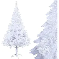 JOIEYOU Weihnachtsbaum 240cm PVC Tannenbaum Künstlich Christbaum Kunstbaum mit Klappsystem Standfuß, Dekobaum Weihnachten für Zuhause Büro Geschäfte, Weiß