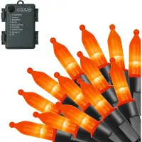 Rosikey 10M LED Lichterkette Batterie Weihnachtsbaum Lichterkette Kabel grün 8 Modi mit Timer PVC Wasserdicht Innen Garten Party Weihnachten Deko, Orange