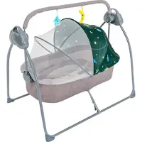 Easybuy 5-Gang-Schaukel elektrische automatische Babywiege Babybett mit Fernbedienung Timer Bluetooth bis 25kg Babywippe (grün)