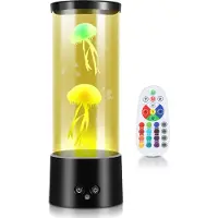 Peviasot LED Quallen Lampe Lavalampe 12 Farben 4 Lichtmodi Stress-Angst-Entlastung Fernbedienung Heimdekor Lampe Unterwasser-Ozean-Stil Gemütliches Nachtlicht