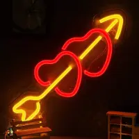 Lapalife LED Herz Leuchtreklame Nachtlicht Neonlicht für Wand Zimmer Spielzimmer Bar Party Dekoration